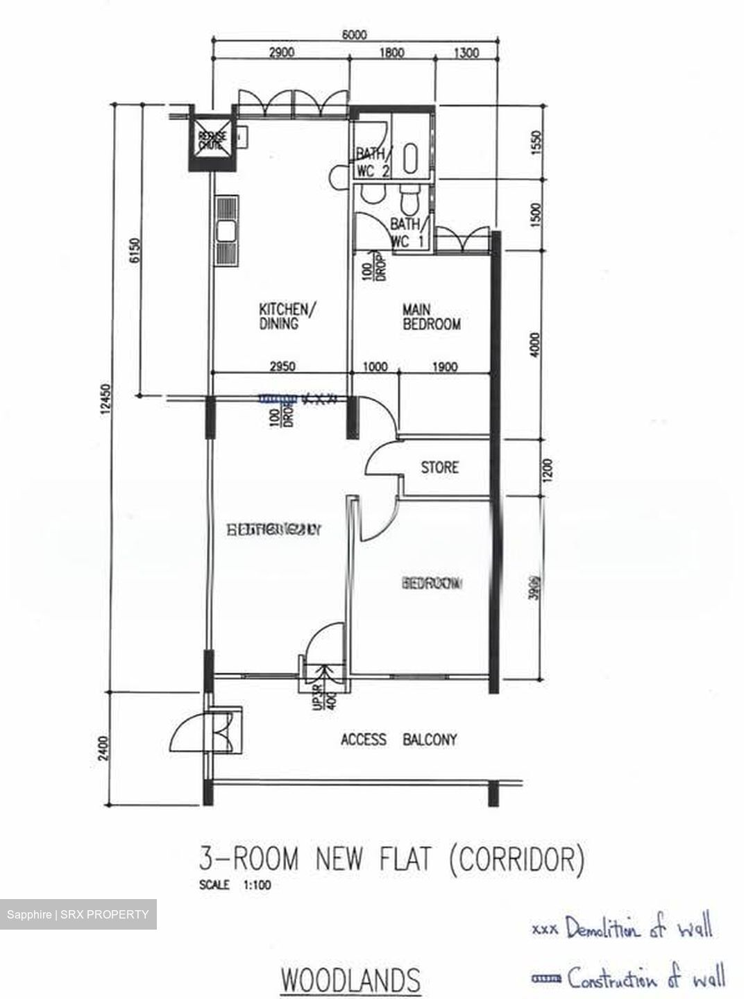 Blk 23 MARSILING DRIVE (Woodlands), HDB 3 Rooms #563678161